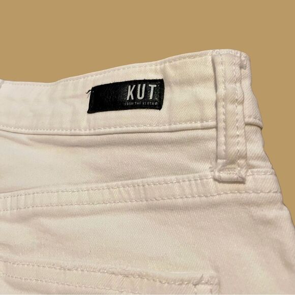 KUT From The Kloth Mom Jeans 8 Rachel High Rise Fab Ab  Raw Hem White - Picture 12 of 14